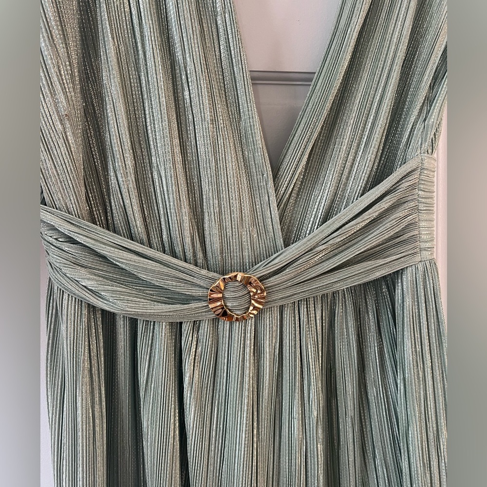Sabina Musayev Lilliana pleated Midi Dress in mint